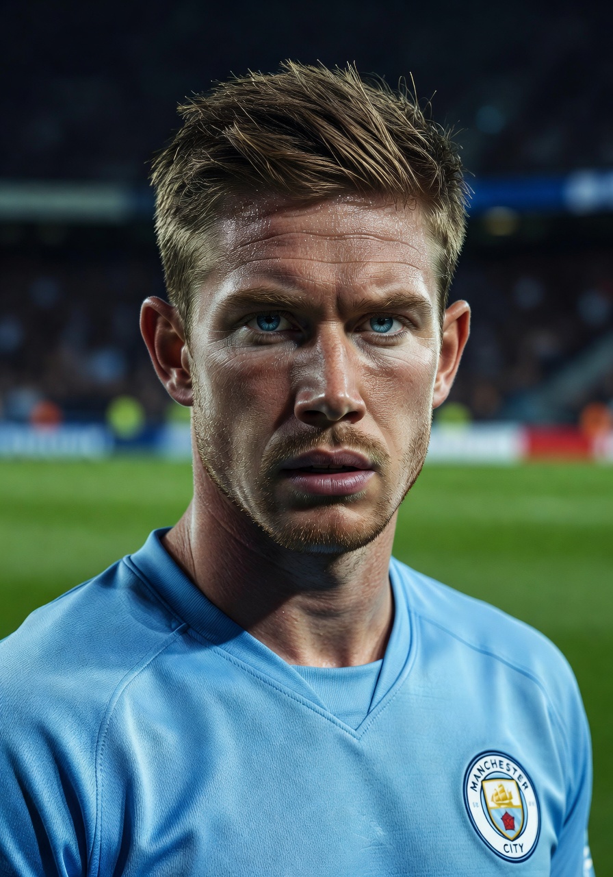 Kevin De Bruyne portrait - Manchester City midfielder and creative playmaker
