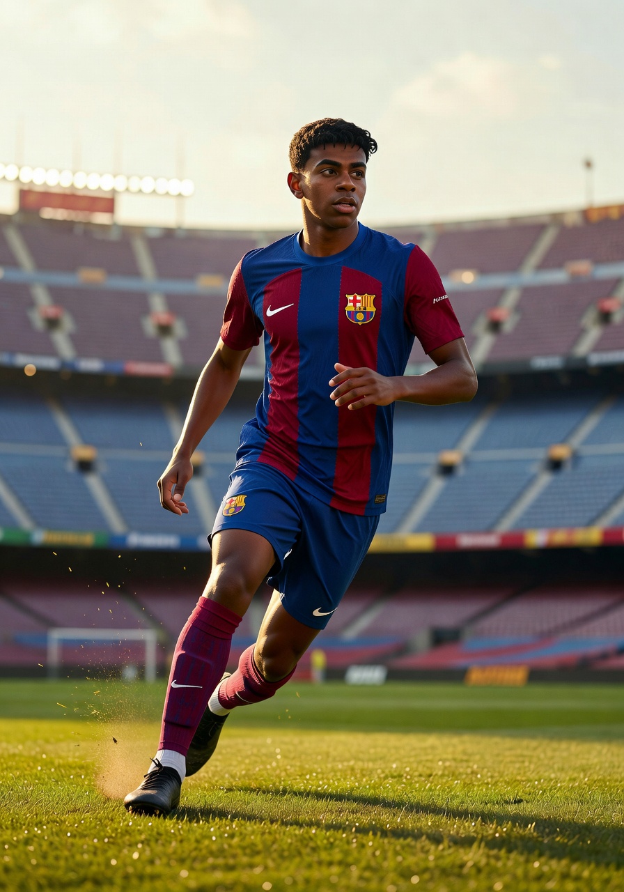 Lamine Yamal portrait - Barcelona young forward sensation